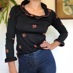 Vintage | Long Sleeve Ruffle Collar Shirt